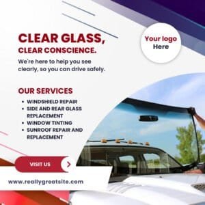 Free Auto Glass Shop Social Media Blue Template2