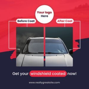 Free Auto Glass Shop Social Media Blue Template7