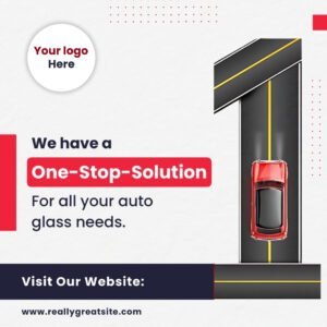 Free Auto Glass Shop Social Media Blue Template8