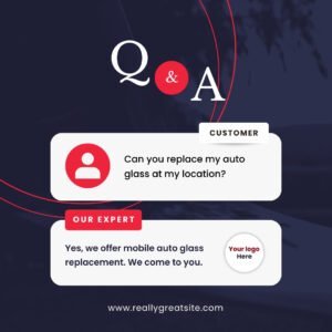 Free Auto Glass Shop Social Media Blue Template9