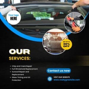 Free Social Media Auto Glass Template8